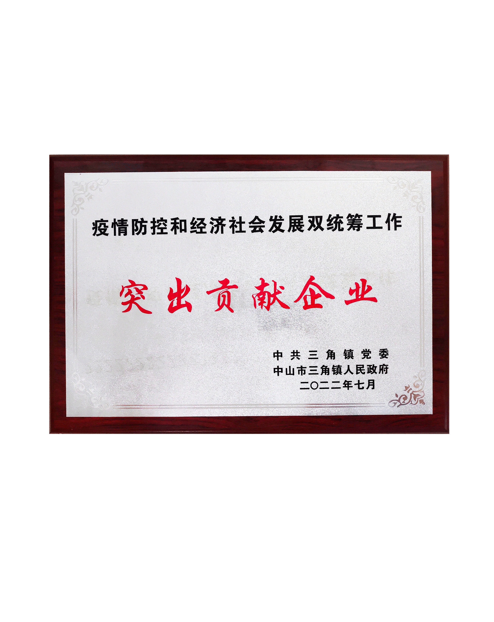 雙統籌工作突出貢獻企業
